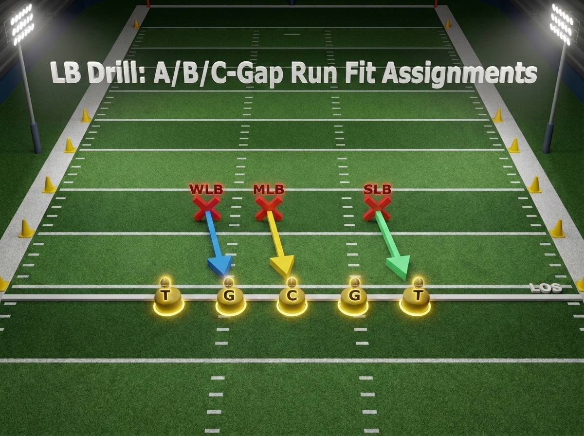 LB Drill: A/B/C-Gap Run Fit Assignments